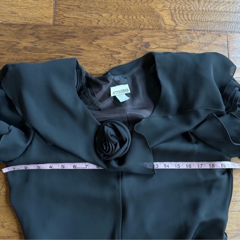 Vintage After Dark Black Ruffle Maxi‎ Dress - Picture 11 of 14